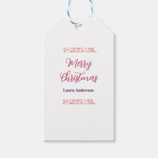 Etiqueta Para Presente feliz natal vermelho rosa brilho linhas nome retrô