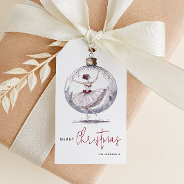 Etiqueta Para Presente Feliz Natal Watercolor Bauble