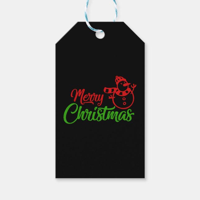 Etiqueta Para Presente Feliz Natal X Snowman (Frente)