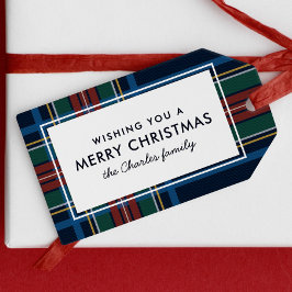 Etiqueta Para Presente Feliz Natal xadrez de feriado