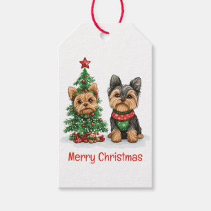 Etiqueta Para Presente Feliz Natal Yorkie Dogs