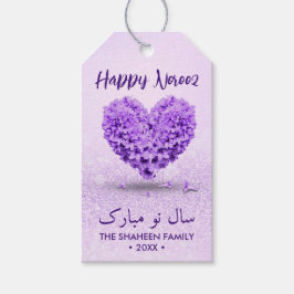 Etiqueta Para Presente Feliz Noroz Purple Lovely Hyacinth Heart Buquê