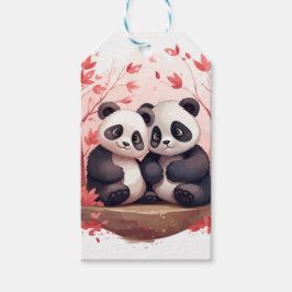 Etiqueta Para Presente Feliz Panda Junto
