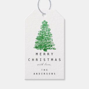 Etiqueta Para Presente Feliz Para Dar Nome À Árvore De Natal Holiday Whit