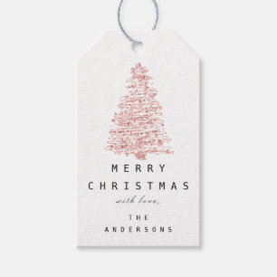 Etiqueta Para Presente Feliz Para Nome Da Árvore De Natal Holiday Rosa B