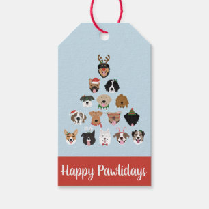 Etiqueta Para Presente Feliz Pawlidays Árvore de Natal de Cachorro