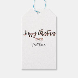 Etiqueta Para Presente Feliz pêssego de Natal - ano negro - nome holi