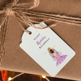 Etiqueta Para Presente feliz rakhi, rakshabandhan, festival indiano.