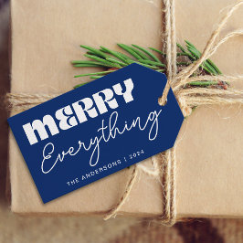 Etiqueta Para Presente Feliz Retroativa Mínima Custa Tudo Escuro Azul