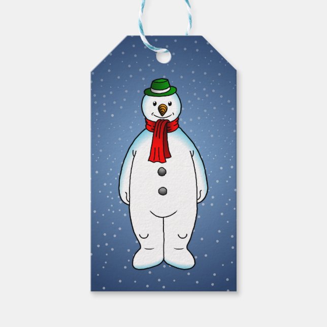 Etiqueta Para Presente Feliz Snowman (Frente)
