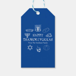 Etiqueta Para Presente Feliz Thanksgivukkah Ação de Graças Hanukkah brind