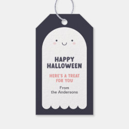 Etiqueta Para Presente Feliz Tratado de Halloween para Fantasmas Adorávei