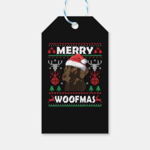 Etiqueta Para Presente Feliz Woofmas Chocolate de Natal Labrador