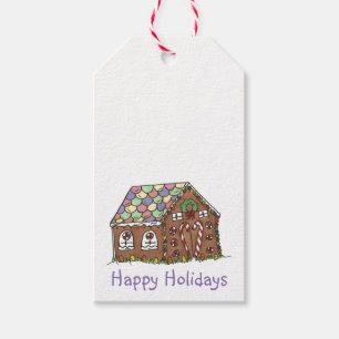 Etiqueta Para Presente Felizes Feriados Gingercake House Doces de Natal
