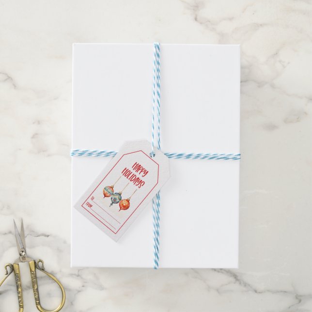 Etiqueta Para Presente Felizes Festas (Com cordão)