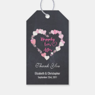 Etiqueta Para Presente Felizmente Depois Do Casamento De Corações Rosa
