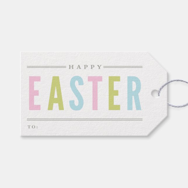 Etiqueta Para Presente Felz pascoa | Férias (Frente (horizontal))