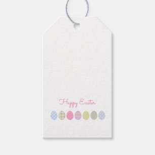 Etiqueta Para Presente felz pascoa Pastel Padrão Ovos Primavera Branco