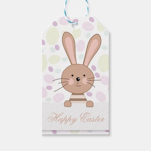 Etiqueta Para Presente Felz pascoa perfeito, Bunny (Frente)