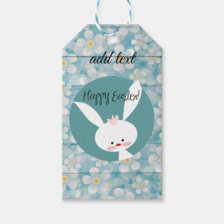 Etiqueta Para Presente Felz pascoa perfeito, coelho azul