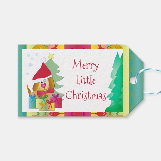 Etiqueta Para Presente Feriado Brilhante Projetado (Frente (horizontal))