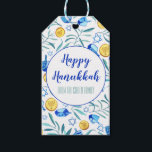 Etiqueta Para Presente Feriado de Aquarela com Driedel Gelt do Hanukkah<br><div class="desc">Espero que goste desta design de férias. Adicione seu próprio texto à frente ou atrás. Verifique meu compro se há mais itens correspondentes,  como toalhas,  adesivos,  canecas,  cartões,  papel de embrulho,  assim como outros padrões de férias. Obrigados para comprar comigo! Se você quiser algo personalizado,  me avise!</div>