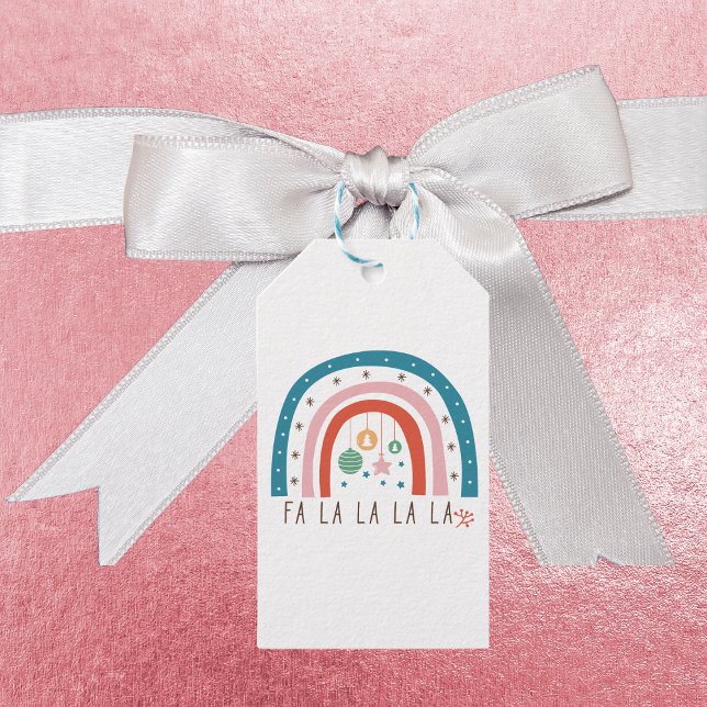 Etiqueta Para Presente Feriado de Natal Bohemian Rainbow (Criador carregado)