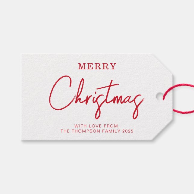 Etiqueta Para Presente Feriado de Natal Clássico Mínimo (Frente (horizontal))