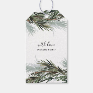 Etiqueta Para Presente Feriado de Natal com Pine de Presente