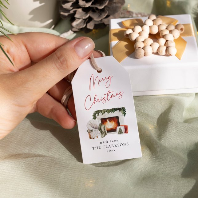 Etiqueta Para Presente Feriado de Natal Cozy (Criador carregado)