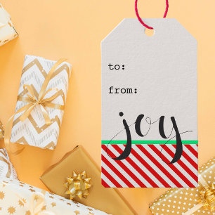 Etiqueta Para Presente Feriado de Natal de Alegria Mínima Moderna e Simpl