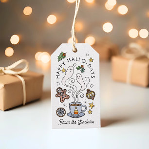Etiqueta Para Presente Feriado de Natal de Cozy Cute Halloween