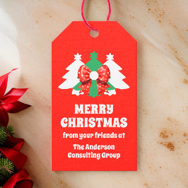 Etiqueta Para Presente Feriado de Natal de Negócios Editável Moderno