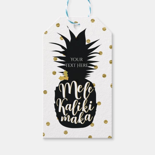 Etiqueta Para Presente Feriado de Natal de Pineapple Mele Kalikimaka (Frente)