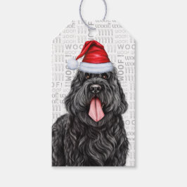 Etiqueta Para Presente Feriado de Natal do Cão Terrier Negro Russo