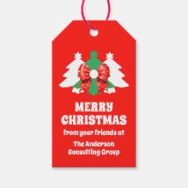 Etiqueta Para Presente Feriado de Natal do Logotipo Empresarial Editável 