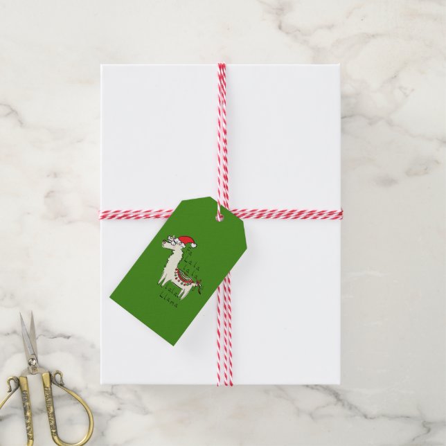 Etiqueta Para Presente Feriado de Natal Engraçado Llama (Com cordão)