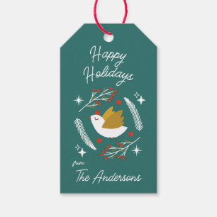 Etiqueta Para Presente Feriado de Natal moderno - Berries Personalizáveis