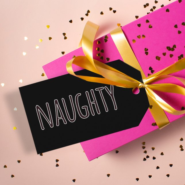 Etiqueta Para Presente Feriado de Natal Negra (Black naughty gift tags for your naughty gifts 😉)