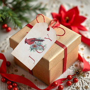 Etiqueta Para Presente Feriado de Natal personalizado do Cardeal Vintage