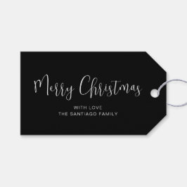 Etiqueta Para Presente Feriado de Natal Preto e Branco