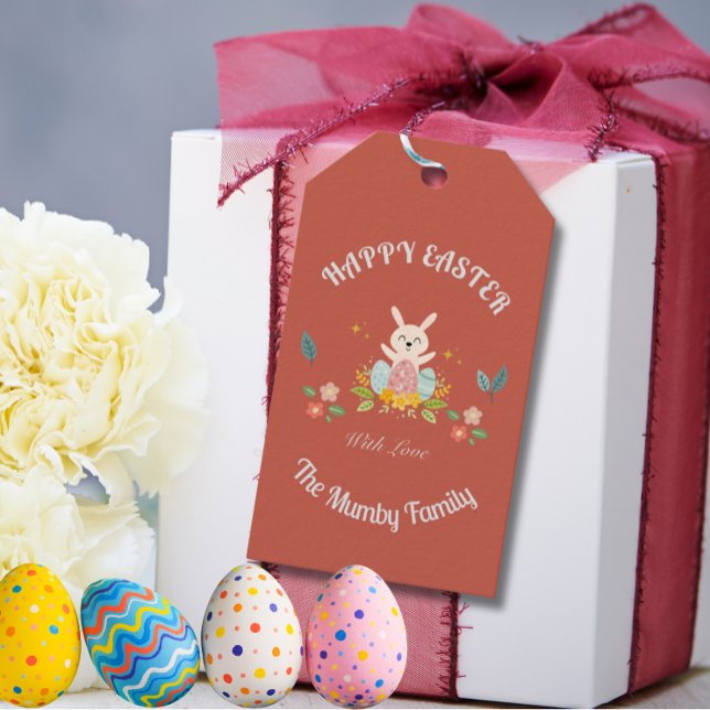 Etiqueta Para Presente Feriado de Páscoa Personalizado (Celebrate in style with our bespoke Easter gift tag! Crafted with love, each embodies spring joy.)