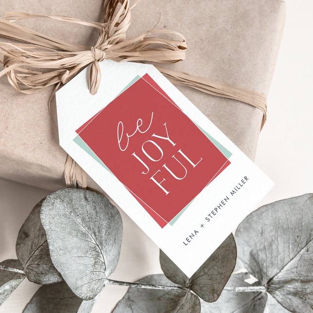 Etiqueta Para Presente Feriado de Simetria Joyful (Criador carregado)