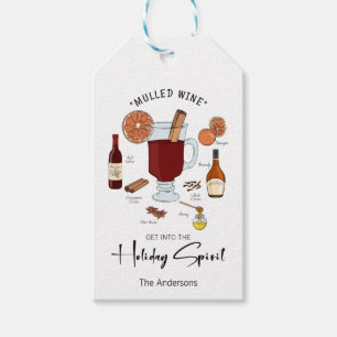 Etiqueta Para Presente Feriado de vinho com álcool