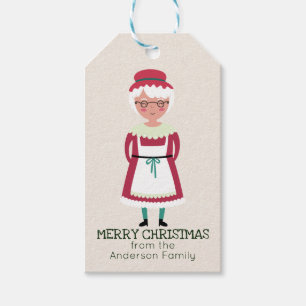 Etiqueta Para Presente Feriado lunático da Sra. Papai Noel do Feliz Nata