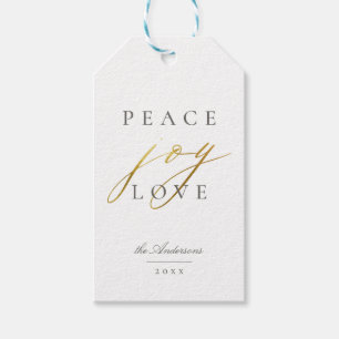 Etiqueta Para Presente Feriado moderno chique do amor da alegria da paz