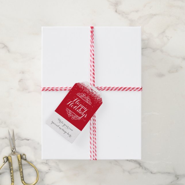 Etiqueta Para Presente Feriado Personalizado (Com cordão)