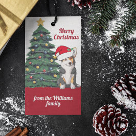 Etiqueta Para Presente Feriado Personalizado da Árvore de Natal do Tricol