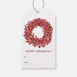 Etiqueta Para Presente Feriado Personalizado de Feriado de Ferro Vermelho