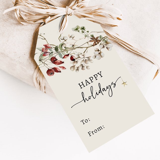 Etiqueta Para Presente Feriados Botânicos (Botanical Holidays Gift Tags
)